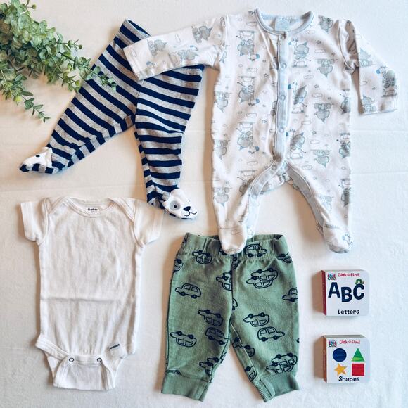 Baby Clothes Bundle 0-3M Fall Lot 6 pcs Baby Boy Clothes Everyday Outfits Cute - Picture 1 of 10
